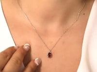 Garnet Necklace in 10K Yellow Gold