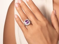 Amethyst Ring 10K White Gold