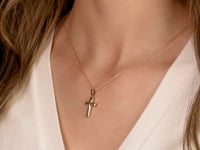 Diamond Cut Cross Pendant in 10K Yellow Gold