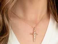Crucifix Cross Pendant in 10K Italian Yellow Gold – Ann-Louise