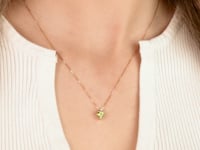 Heart Shaped Peridot Necklace in 10K Yellow Gold