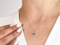 Marquise Emerald Pendant in 10K White Gold