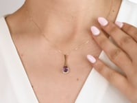 Amethyst Pendant Necklace in 10K Yellow Gold