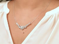 Diamond Cluster Necklace in 10K White Gold (1.00 ct tw)