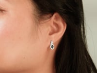 Sapphire Earrings with Diamond Accents in 10K White Gold