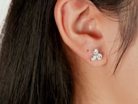 Lab Grown Diamond Cluster Earrings in 14K White Gold (1.00 ct tw)