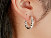 Lab Grown Diamond Hoop Earrings in 14K White Gold (3.00 ct tw)