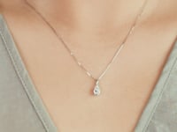 Lab Grown Pear Shape Diamond Necklace in 14K White Gold (0.50 ct tw)