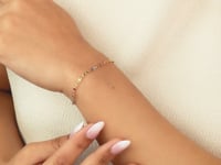 Tri-Colour Plate Link Bracelet in 10K Yellow, Rose, and White Gold