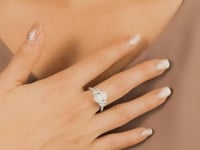 Lab Grown Oval Cut Diamond Engagement Ring 14K White Gold (2.85 ct