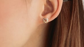 Trinity Knot Stud Earrings in 10K Yellow Gold