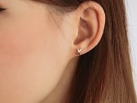 X Stud Earrings in 10K Yellow Gold