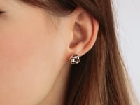 Love Knot Stud Earrings in 10K Yellow White and Rose Gold