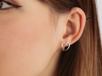 Heart Stud Earrings in 10K Yellow Gold