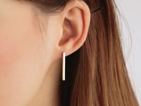 Bar Stud Earrings in 10K Yellow Gold