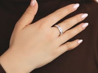 Lab Grown Diamond Channel Set Anniversary Ring 10K White Gold (1.00