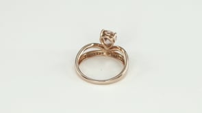 Pear-Shaped Morganite and Diamond Ring 14K Rose Gold