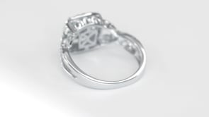 Halo Diamond Cluster Engagement Ring 10K White Gold (0.80ct tw)