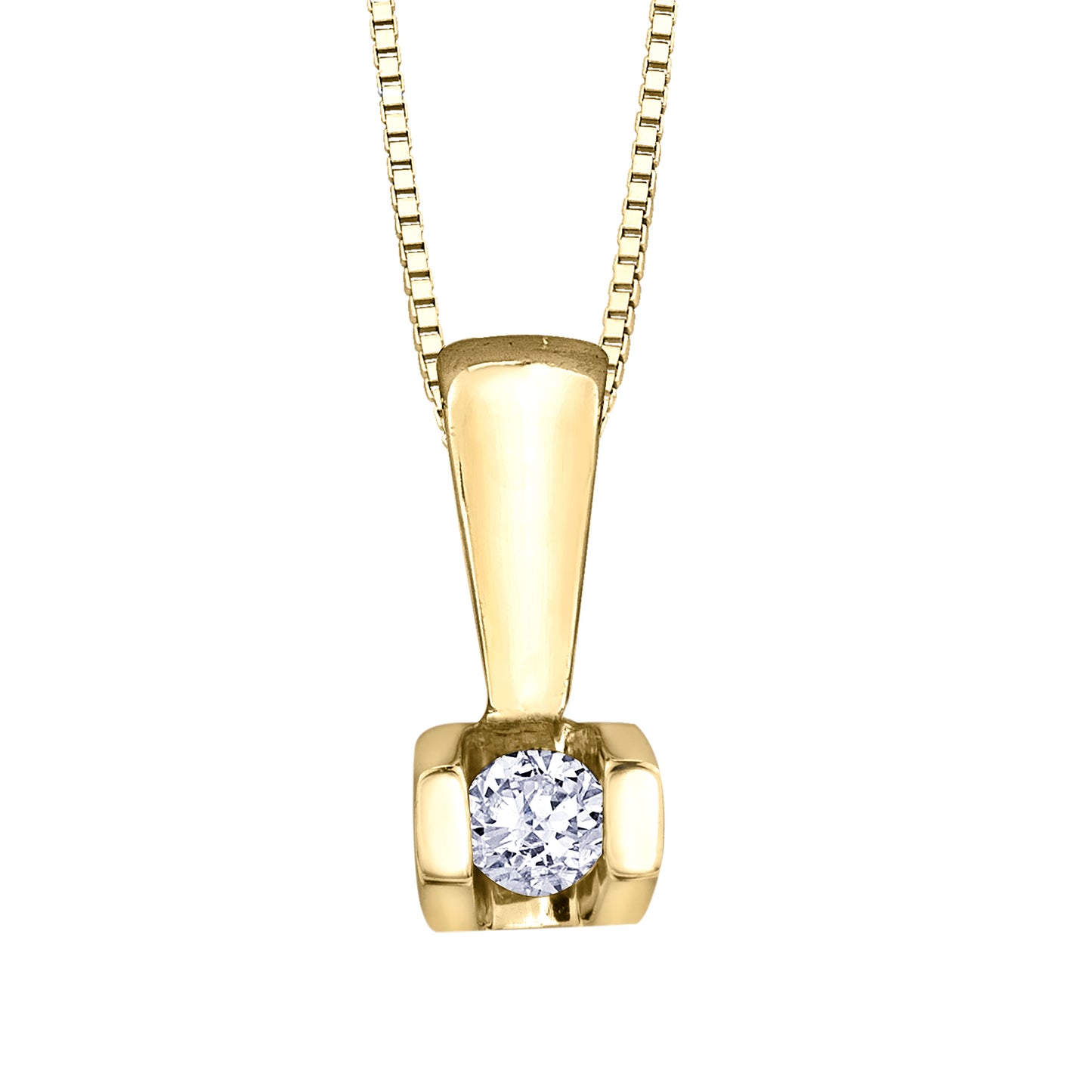Solitaire Diamond Bar Pendant in 10K Yellow Gold (0.04 ct wt)