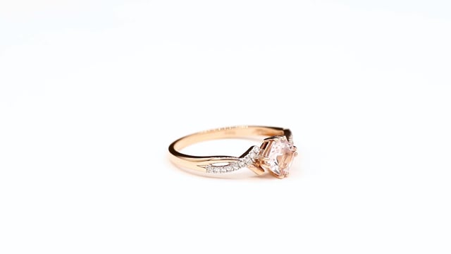 Morganite Ring With Diamond Accents 14K Rose Gold