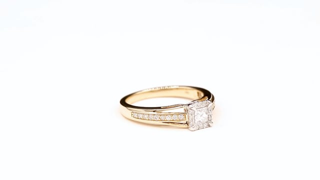 Princess cut hot sale yellow gold