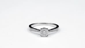 Diamond Cluster Ring 10K White Gold (0.15 ct tw)