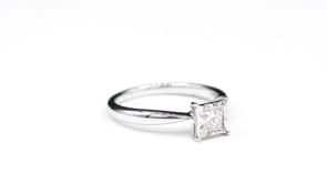 Princess Cut Diamond Engagement Ring in 14K White Gold (0.50 ct tw