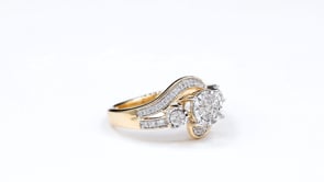 Diamond Cluster Ring 10K Yellow and White Gold (0.25 ct tw)