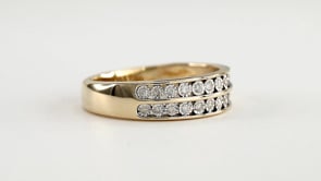 10K Yellow and White Gold Channel Set Double Row Diamond Anniversary B