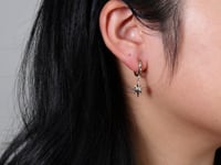 North Star Dangle Earrings in 10K Yellow Gold