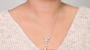 Butterfly Style Pendant with Removable Drop in 10K White Gold (1.00 ct