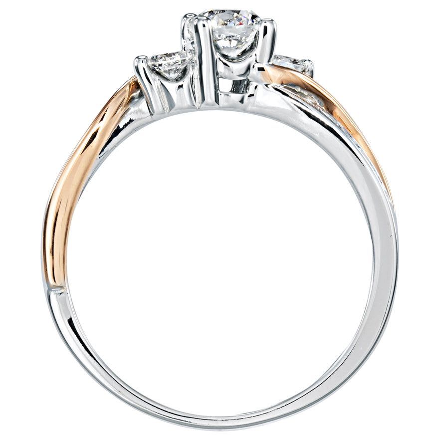 Diamond Engagement Ring in 14K White and Rose Gold (0.62ct tw)