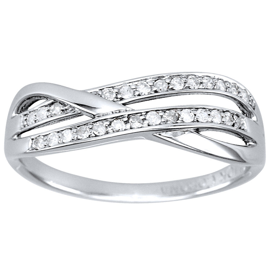 Diamond Wedding Band in 10K White Gold (0.15ct tw) – Ann-Louise Jewellers