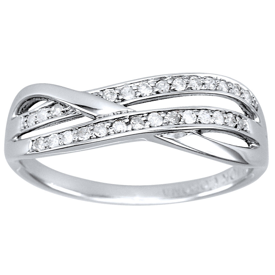 Diamond Wedding Band in 10K White Gold (0.15ct tw)