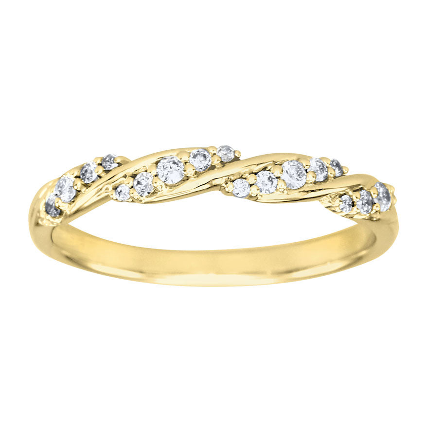 Diamond Twist Anniversary Ring in 14K Yellow Gold (0.15ct tw)