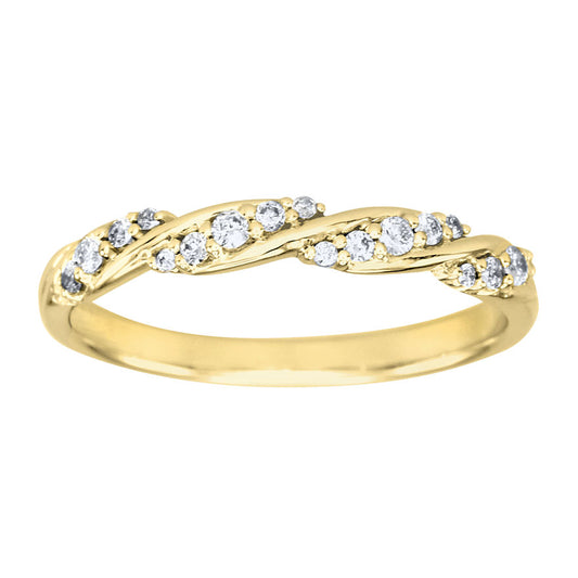 Diamond Twist Anniversary Ring in 14K Yellow Gold (0.15ct tw)