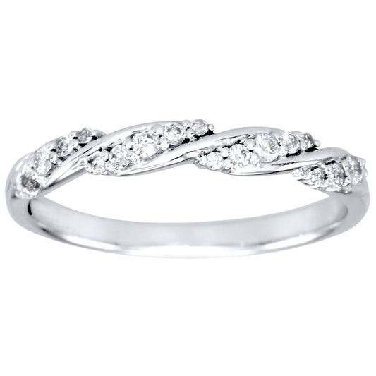 Diamond Twist Ring in 14K White Gold (0.15ct tw)