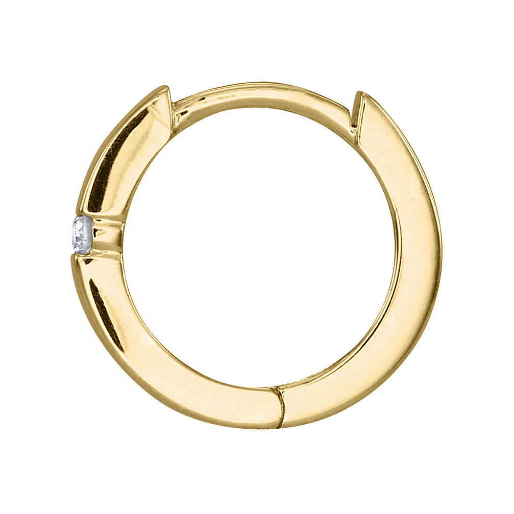 18K Yellow Gold Claw Set Diamond Hoop Earrings - Gregory Jewellers