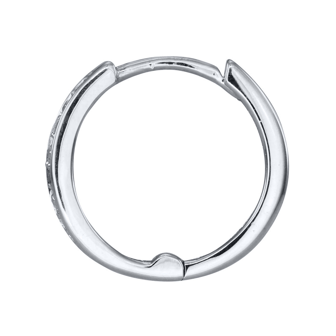 Micro Claw-Set Diamond Huggie Hoop Earrings in 10K White Gold (0.05ct