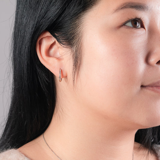 Micro Claw-Set Diamond Huggie Hoop Earrings in 10K Yellow Gold (0.05ct tw)
