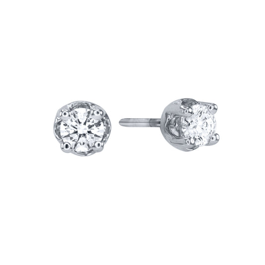 Diamond Solitaire Stud Earrings in 14K White Gold (0.40 ct tw)