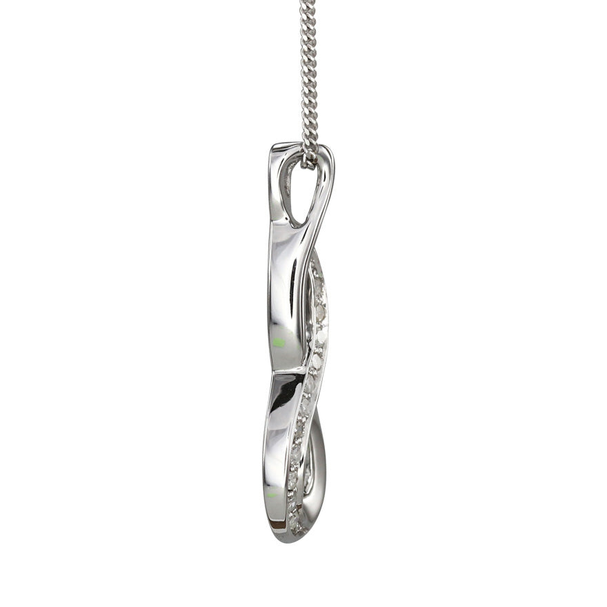 Infinity Diamond Pendant Necklace in 10K White Gold tw