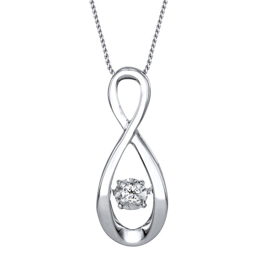 Solitaire Diamond Infinity Necklace from Pulse™ Collection in 10K White Gold (0.03ct tw)