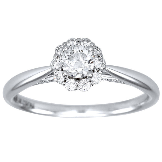 Canadian Diamond Cathedral Engagement Ring in 14K White Gold (0.51ct tw)