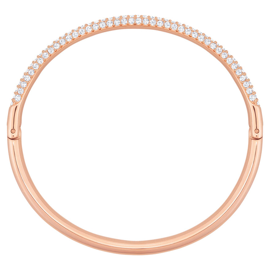 Swarovski Stone bangle - White, Rose-gold tone plated | 5032850