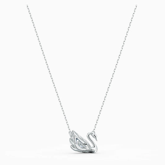 Swarovski Dancing Swan Necklace, White, Rhodium Plated | 5514421