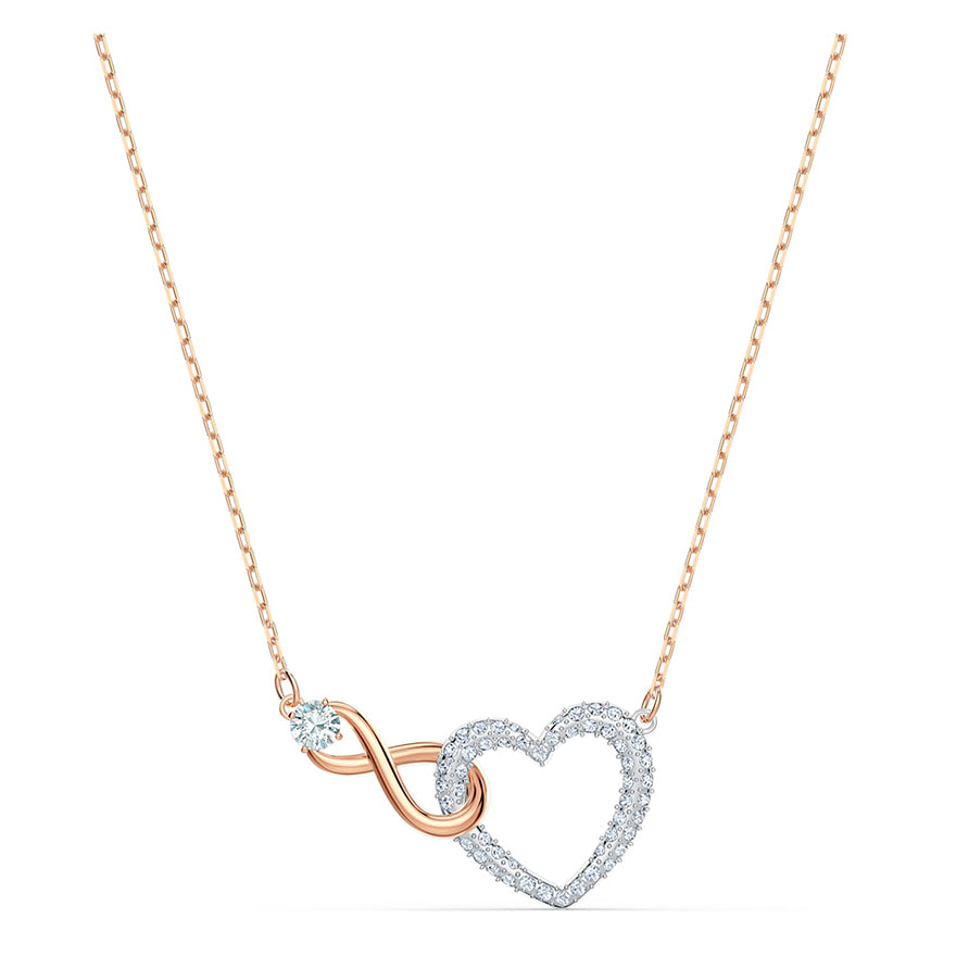 Swarovski Infinity Heart Necklace - White, Mixed metal finish | 5518865