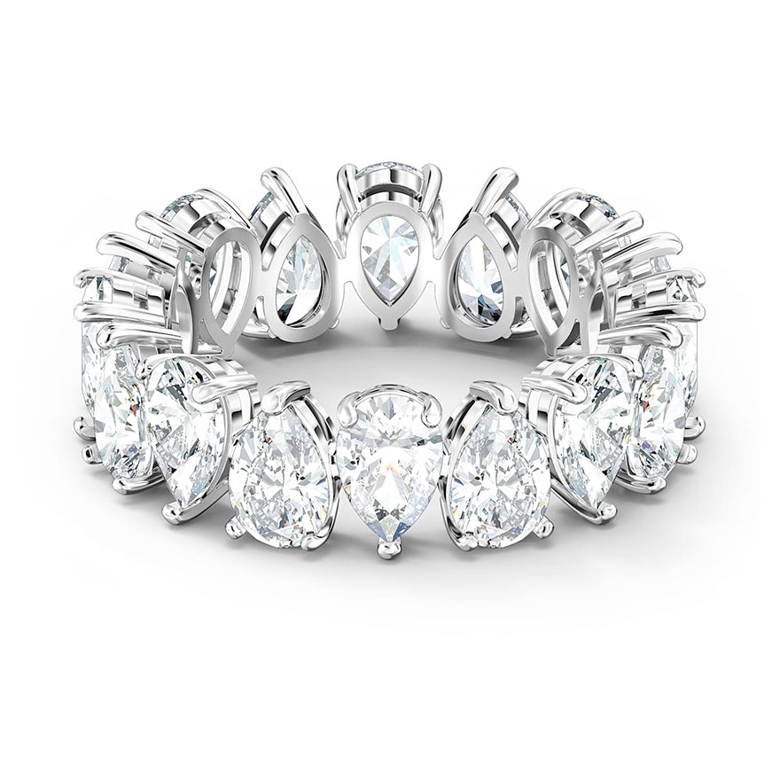 Swarovski Vittore ring - Pear cut crystals, White, Rhodium plated | 5563966