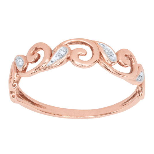 Fashion Diamond Ring in 10K Rose Gold (0.023 ct tw)