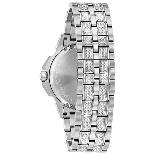 Bulova Men's Crystal Watch With Pave Set Dial | 96C134